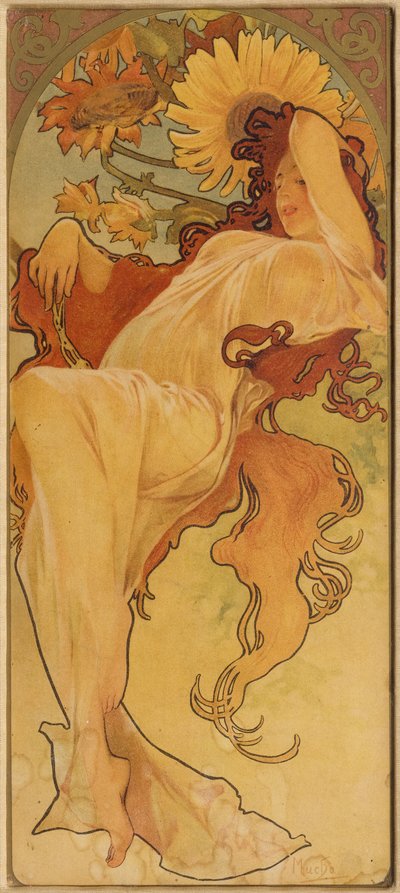 Verano de la serie Las Estaciones, c. 1900 de Alphonse Mucha