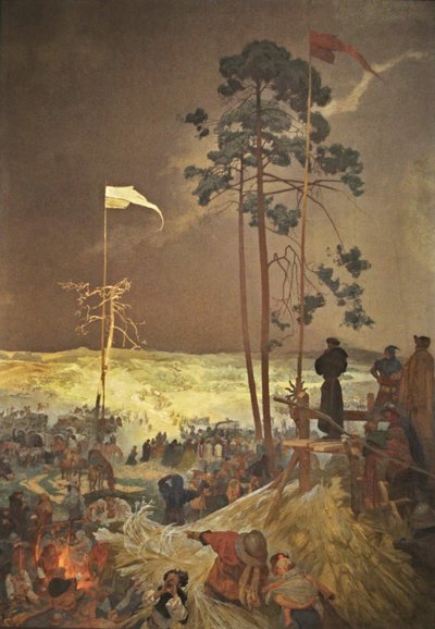 La Reunión Na Krizkach El ciclo La Epopeya Eslava de Alphonse Mucha