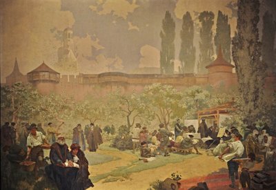 La Impresión de la Biblia de Kralice en Ivancice El ciclo La Epopeya Eslava de Alphonse Mucha