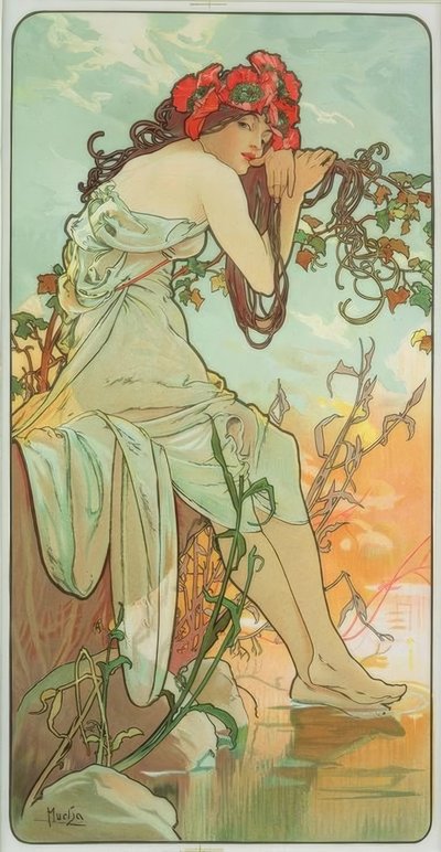 Verano de Alphonse Mucha