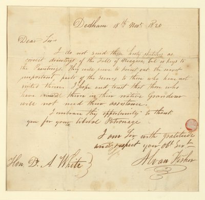 Carta del artista al Sr. D.A. White de Alvan Fisher