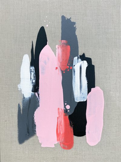 Trazos abstractos en rosa y gris de Alyson Storms