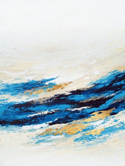 Olas del océano azul y dorado de Alyson Storms