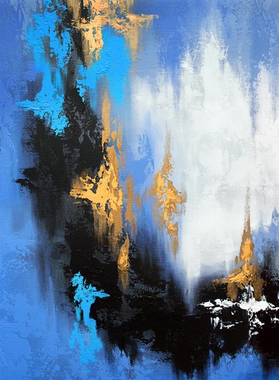 Azul dinámico y dorado de Alyson Storms