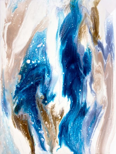 Fluido Dinámico Azul y Dorado de Alyson Storms