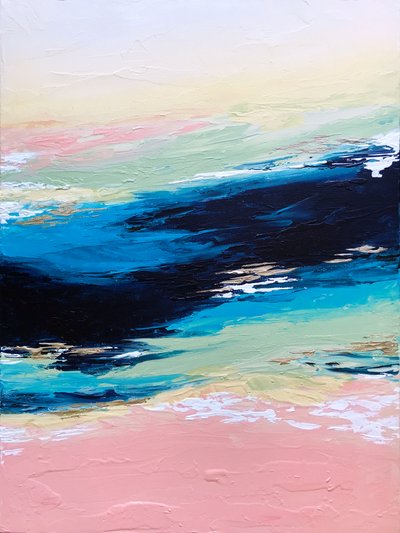 Azul y rosa dinámico abstracto de Alyson Storms