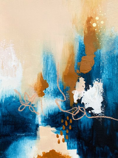 Abstracto azul dorado de Alyson Storms