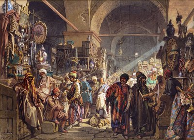 Un bazar turco, 1867 de Amadeo Preziosi