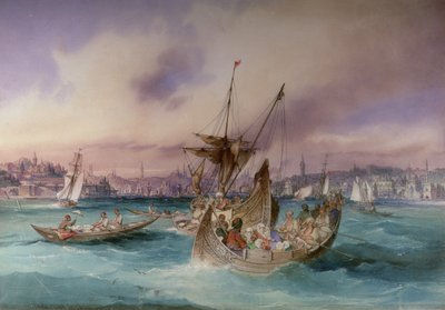 La entrada al Cuerno de Oro, Constantinopla de Amadeo Preziosi