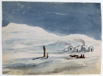 Iglús y esquimales". Acuarela. Aurore Amadine Lucie Dupin (1804-1876) Novelista y feminista francesa que escribió bajo el nombre de George Sand. de Amantine Dupin