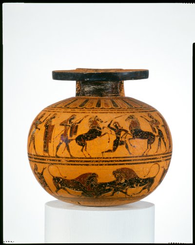 Aryballos de terracota (frasco de aceite), c.550 a.C. de Amasis Painter