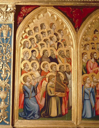Ángeles de la Coronación de la Virgen (panel izquierdo medio) de Ambrogio Bondone Giotto