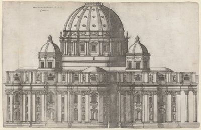 Vista Longitudinal de San Pedro, Roma de Ambrogio Brambilla, after Michelangelo