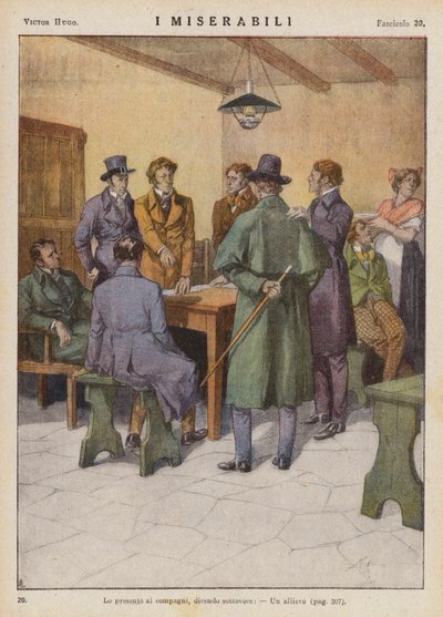 Ilustración para Los Miserables de Victor Hugo (litografía en color) de Ambrogio Lombardi