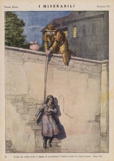 Ilustración para Los Miserables de Victor Hugo (litografía en color) de Ambrogio Lombardi