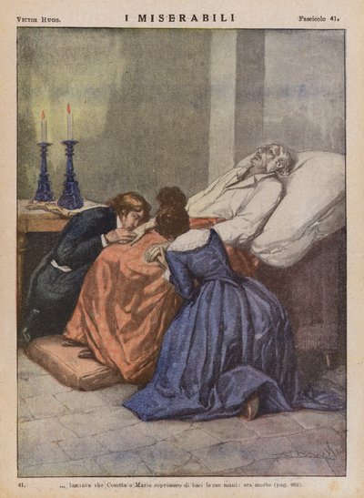 Ilustración para Los Miserables de Victor Hugo (litografía en color) de Ambrogio Lombardi