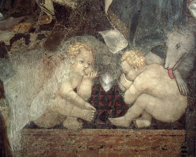 Alegoría del Buen Gobierno, detalle de Rómulo y Remo, 1338-40 de Ambrogio Lorenzetti