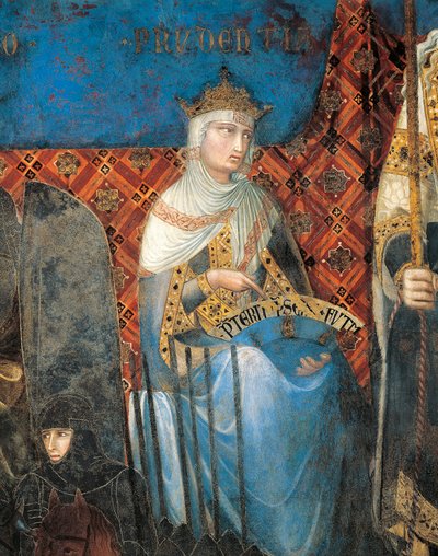 Alegoría del Buen Gobierno, prudencia (detalle) de Ambrogio Lorenzetti