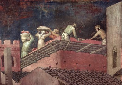 Efectos del Buen Gobierno en la Ciudad, (detalle) de Ambrogio Lorenzetti