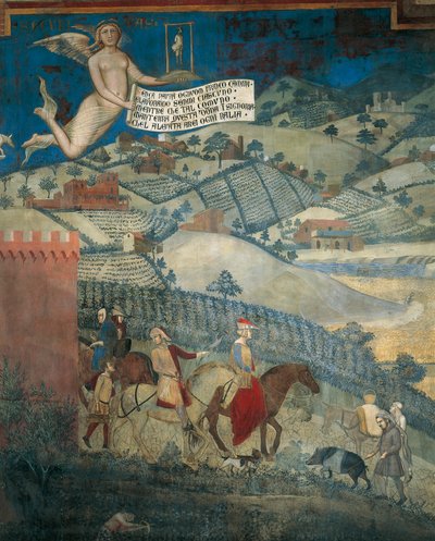 Efectos del buen gobierno en el campo (detalle) de Ambrogio Lorenzetti