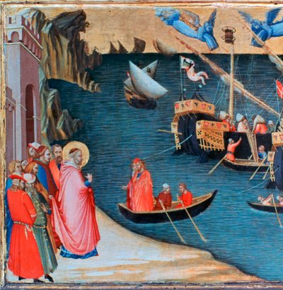San Nicolás salva a Mira de la hambruna, c1327-1332 de Ambrogio Lorenzetti