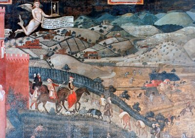 Los efectos del buen gobierno en el campo (detalle), 1338-1340 de Ambrogio Lorenzetti