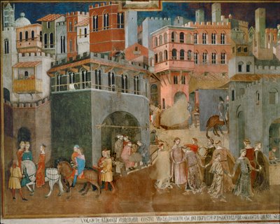Las bendiciones del buen gobierno (fresco) de Ambrogio Lorenzetti