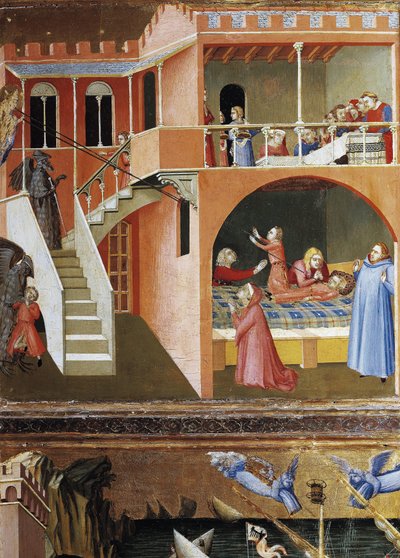 La resurrección del niño muerto. Escenas de la vida de San Nicolás de Ambrogio Lorenzetti
