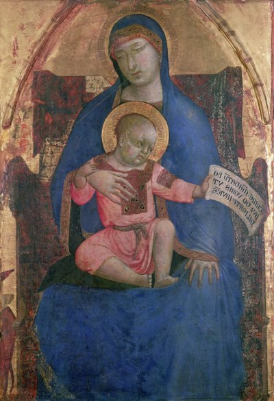 Virgen y Niño en el trono, siglo XIV de Ambrogio Lorenzetti