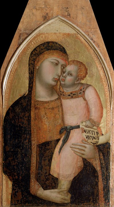 Virgen con niño (panel central del políptico) de Ambrogio Lorenzetti
