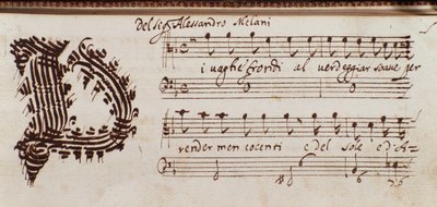 Página de colección de partituras de Alessandro Stradella de Ambrogio Preda
