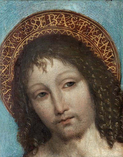 San Sebastián - Pintura de Ambrogio Stefani da Fossano, dit il Bergognone o Borgognone (Le Bouguignon) (1453-1523), óleo sobre tabla (23x18 cm) - San Sebastián, Óleo sobre tabla de Ambrogio Bergognone, finales del siglo XV-principios del XVI - Colección pr de Ambrogio da Fossano (c.1460 1523)