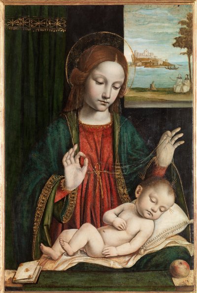 Madonna y Niño Dormido (Madonna del Velo) de Ambrogio da Fossano (c.1460 1523)