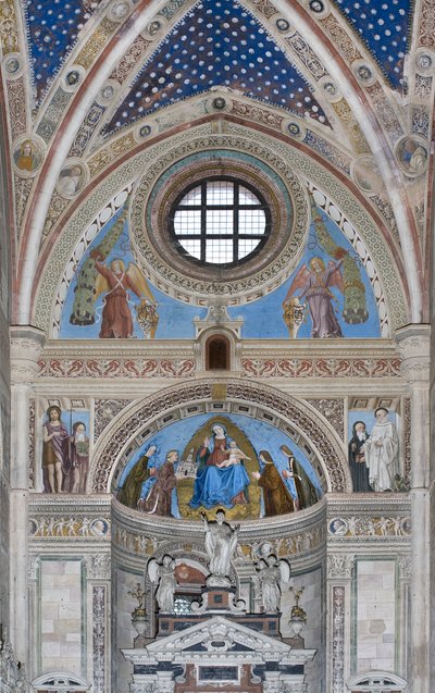 Gian Galeazzo Visconti y sus hijos ofreciendo el modelo de la Cartuja a la Virgen María de Ambrogio da Fossano