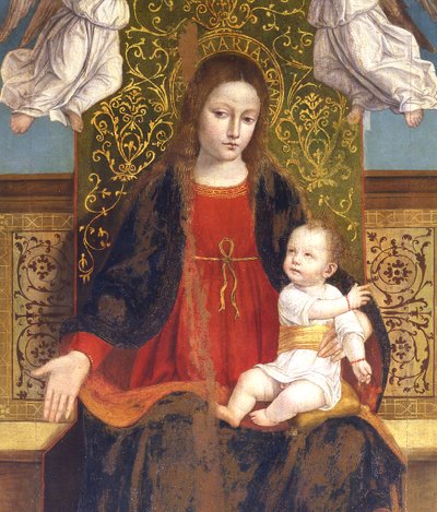 Madonna y Niño (detalle) de Ambrogio da Fossano