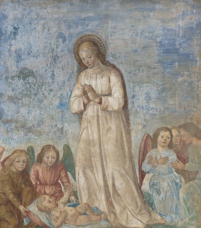 Virgen y ángeles en adoración de Ambrogio da Fossano