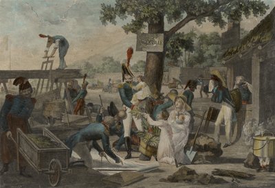 1ª Vista de Aigleville, Colonia de Texas o Campo de Asilo, c. 1819 de Ambroise Louis Garneray