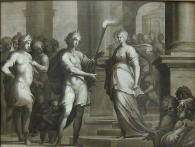 Theagene recibe la antorcha de Chariclée de Ambroise Dubois