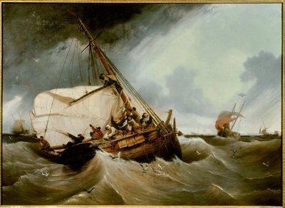 Pescando un bacalao de Ambroise Louis Garneray