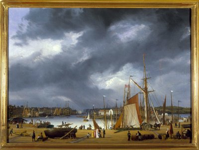 El puerto de Dieppe por Louis Garneray, circa 1820 de Ambroise Louis Garneray