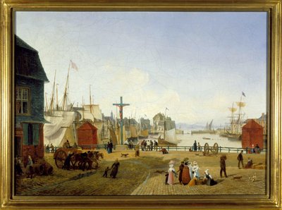El puerto de Honfleur, por Louis Garneray, circa 1820 de Ambroise Louis Garneray