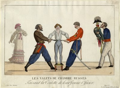 Aseo de un joven oficial ruso, c. 1815 de Ambroise Louis Garneray