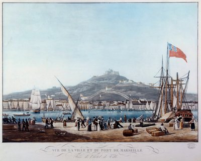 Vista del puerto de Marsella durante la Restauración Acuarela por Ambroise Louis Garneray (1783-1857) siglo XIX Marsella, Museo de la Marina de Ambroise Louis Garneray