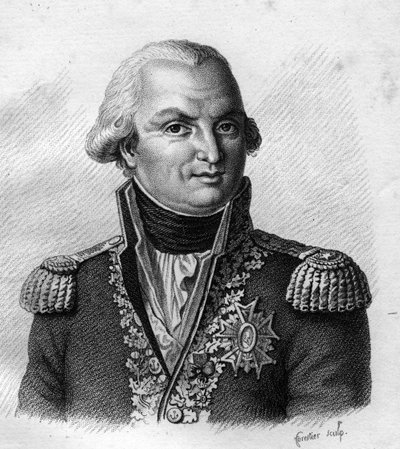 Almirante Villaret de Joyeuse (Louis Thomas, Conde de Villaret de Joyeuse) Almirante francés (1747 a 1812). en Retratos de los generales franceses tras las victorias y conquistas de los franceses. Grabado por Ambroise Tardieu en 1818. Colección Stella. de Ambroise Tardieu