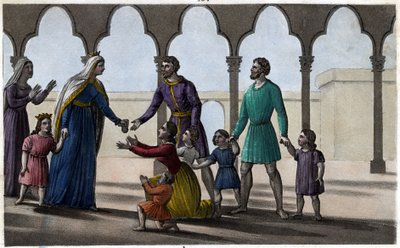 Batilde (esposa de Clovis II) abole un tributo costoso que los galos pagaban por cabeza, pequeños y grandes de Ambroise Tardieu