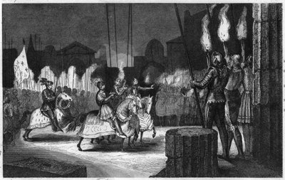 Carlos VIII entra en Roma en 1494 para ser declarado Emperador de Oriente - Carlos VIII (1470-1498) entró en Roma el 31 de diciembre de 1494. Fue declarado Emperador de Oriente, antes de ir a Nápoles para hacer valer sus derechos allí - Grabado de 1825 en  de Ambroise Tardieu