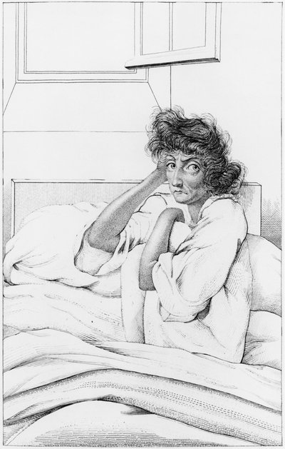 Mujer depresiva, ilustración de 