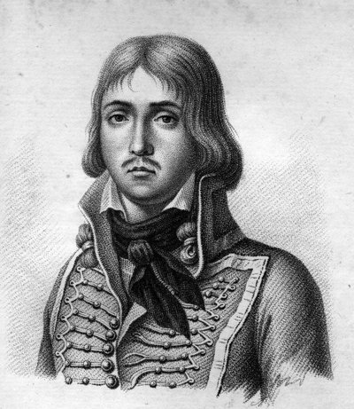 General Marceau, François Séverin Marceau Desgraviers, General Francés (1769-1796). Retratos de los Generales Franceses. Grabado por Ambroise Tardieu en 1818. Colección Stella de Ambroise Tardieu