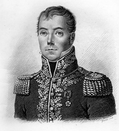 El general Jean Pierre BECHÉ. 1770-1814. en "Retratos de los Generales Franceses". Grabado por Ambroise Tardieu en 1818. Colección Stella de Ambroise Tardieu