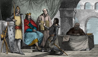 Luis II (848-79) el Tartamudo recibe un juramento de lealtad de un noble de Ambroise Tardieu
